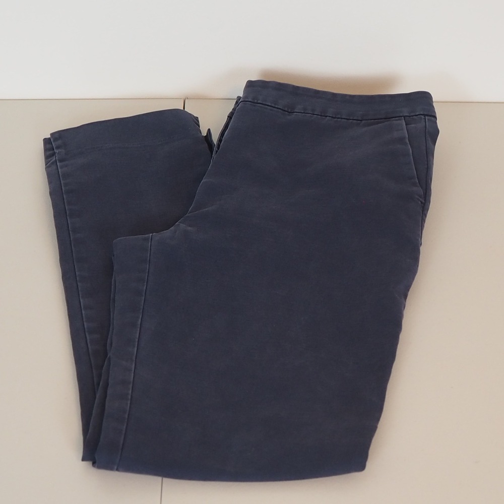 Boden Richmond Pants Women 10R Navy Blue Ankle Chino Trousers Stretch Cotton